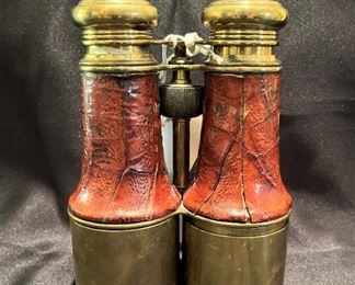 Antique leather and brass binoculars