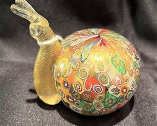 Vintage Murano Italian art glass snail 