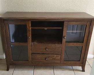 Large Wooden Media Cabinet