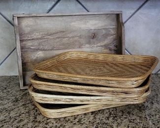 Wooden Woven Serving Trays