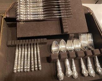 Sterling silver flatware set 