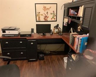 office desk with file drawers