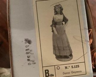 LLadro Spain #5125~GOYA LADY Dama Goyesca 12.5" Figurine w/ Box designed by Vincente Martinez..Rare and in Mint Condition!!