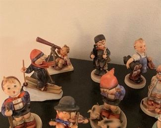 Hummels- Little Fiddler, Chimney sweep, Meditation, MiH Bookend-Bookworm boy & girl, Hear ye Hear Ye, Little hiker, Skier, Shephard's boy, Farm boy, School boy & girl, For Father, little cellist, Doctor, Baker, Street singer, Stargazer, Mother's little helper, Boots, Bird Duet, Little sweeper, Sweet Music