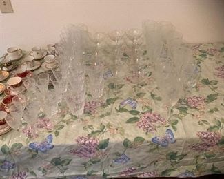 Crystal wine, water and juice glasses