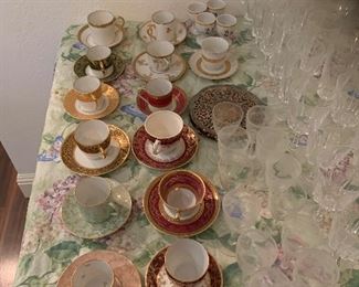 Bernardaud B & C Limoges Demitasse Cups and Saucers