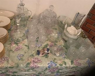 Cut Crystal punch bowl, decanters, vases, candy dishes