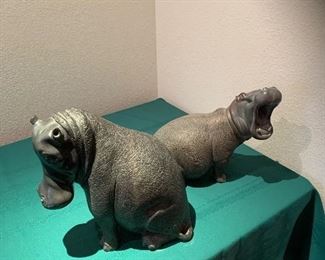 stone hippos