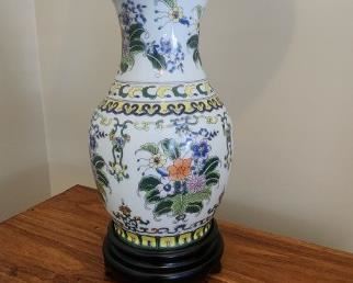 One of a pair of Chinese porcelain table lamps 