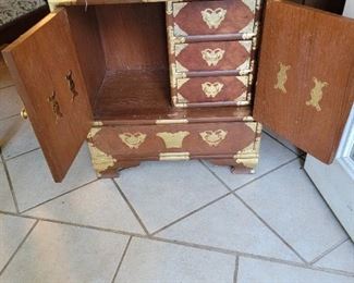 Vintage Chinese Medicine Chest.  Camphor Wood and Batwing Brasses.  22"x14"x24.