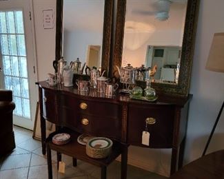 Pair of Beveled Mirrors, by Carolina Mirror Company with a Florentine Border.