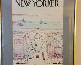 1976 Over signed print by Saul Steinberg.