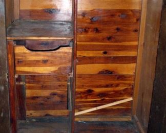 interior of cedar lined robe