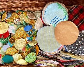 Over one thousand vintage fabric circles perfect for that handmade quilt. 