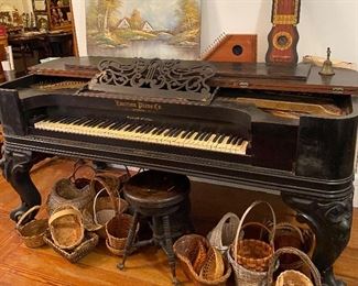 Emerson Piano Co. Square Grand Piano dating to the 1870s. One of Bostons finest piano companies. 