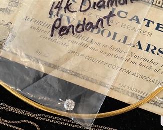 Beautiful 1.15 Ct. diamond solitaire pendant in 14K white gold. 