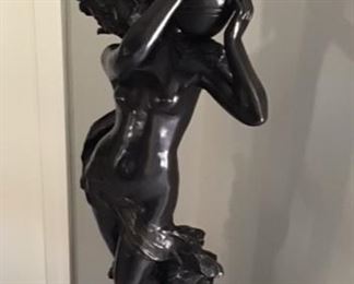 NUDE GREEK WOMAN CARRY VASE. 30 inches tall. $450.00 call 256-504-7837 to purchase or place a bid.