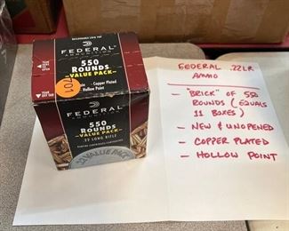 federal 550 rounds long rifle ammo