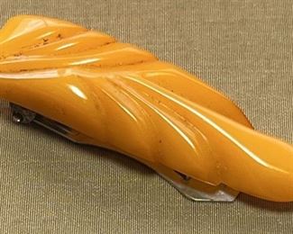Bakelite Butterscotch Coat Clip