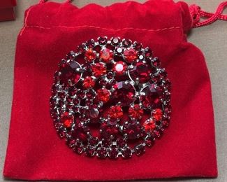 Brooch In Bold Red