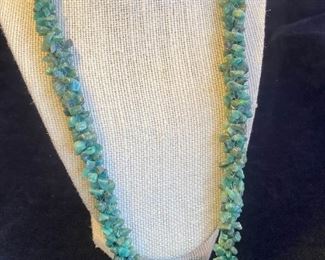 Freeform Tourmaline Beaded Chip Necklace.