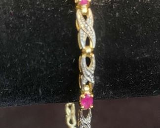 HAN .925 Silver Ruby Bracelet From Thailand