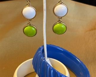 Mod Molded Plastic Earrings Bracelets