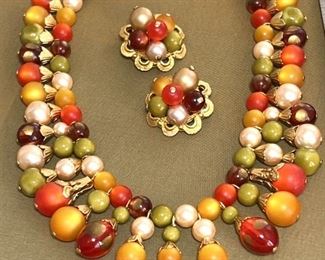 Moonglow Necklace And Clip Earrings