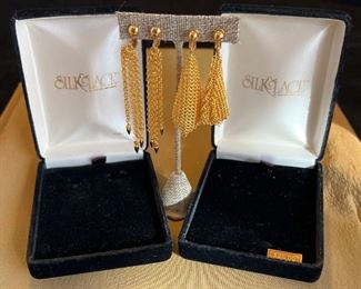 Whiting Davis Silk Lace Earrings