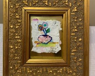 Framed Original Suzi Dennis Collage On Artist-made Paper