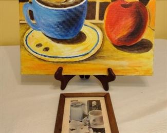Aundarius Stackhouse "Morning Comfort" Painting & Framed Classy Card New Orleans Nostalgic Decor.