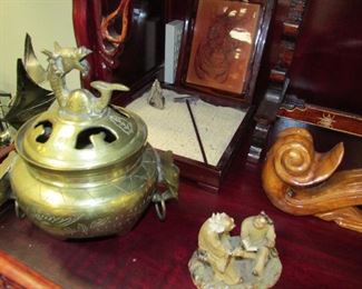 Brass incense burner and Zen sandbox