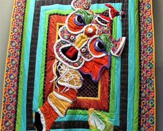 Hand made Chinese Southern Futsan lion quilt