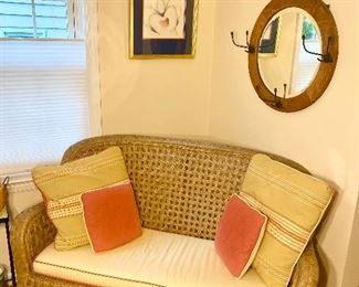 Wicker loveseat.