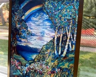 Tiffany reproduction rainbow stained glass.