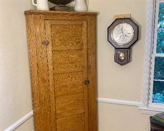 Awesome antique oak corner cabinet.