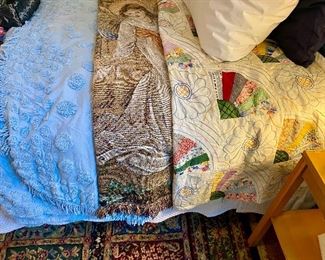 Vintage spreads and quilts.