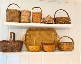 Antique and Longaberger baskets.