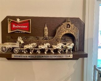 Vintage plastic Budweiser sign.