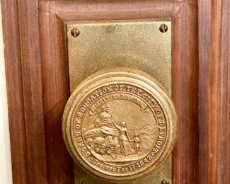 Old Detroit board of education brass doorknob.