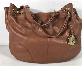 Vince camudo woman's large shoulder bag Brown leather drawstring chain lined $60
Bin#19 