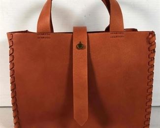 Madewell orange leather small Womens double  handle tote shoulder handbag new without tags $125
Box#27