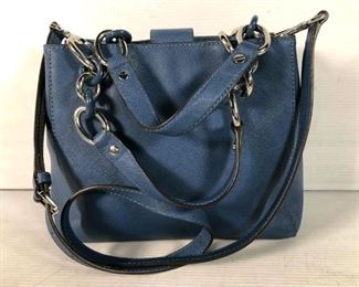 Michael Kors blue leather double handle shoulder handbag small ike new $75
Box#27