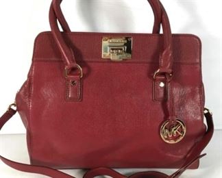 Michael Kors red leather womens double handle shoulder handbag real nice $100
Box#27