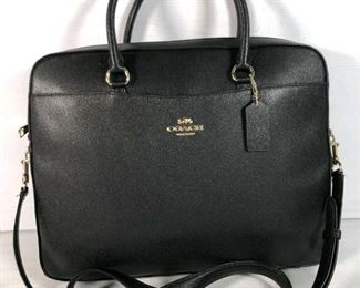 Coach black leather inner multi zip pocket large tote real nice authenticated $80
Box#25
