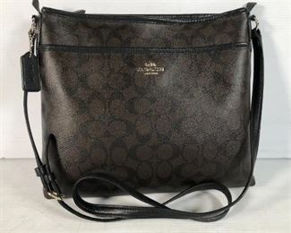 Coach crossbody bag brown signature coated adjustable strap real nice $80
Box#25