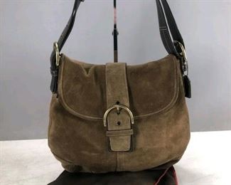 Coach light Brown shoulder hobo handbag purse  with dust cover fair to good $40