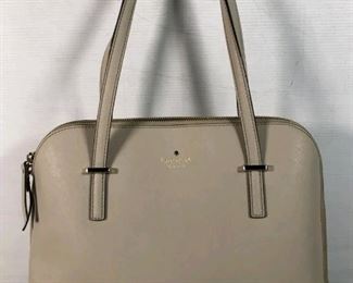 Kate Spade NY Womens shoulder bag beige leather dual handle inner pockets zipper.  Brand new without tags $75
Bin#1