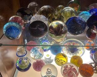 Paperweights by Selkirk Glass, David, JOhn & Charles Lotton. Murano, Orient & Flume