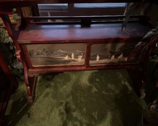 Chinese Writing Desk with Hand Painted Panels